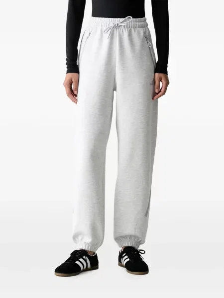 Top Adidas din piele de căprioară cu broderie cu glugă maro