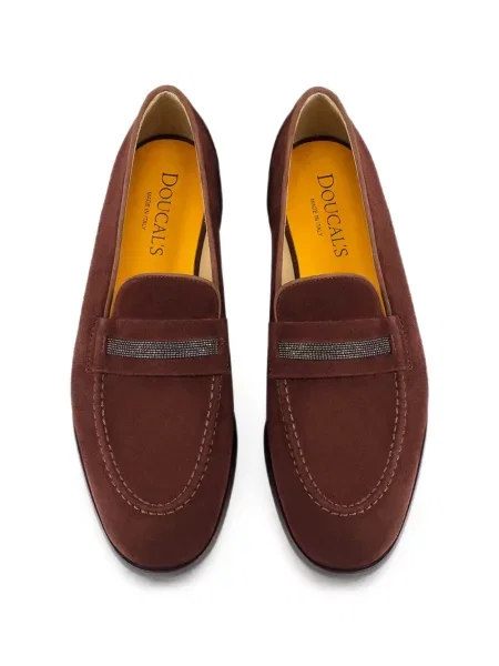 Pantofi loafer Doucal's din piele de căprioară maro