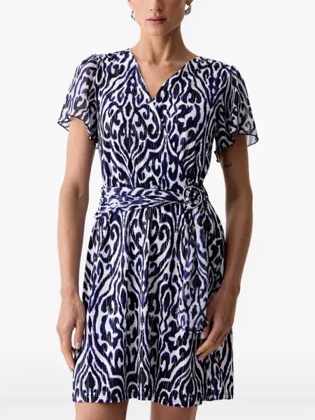 Rochie mini Morgan cu imagine cu imprimeu abstract alb