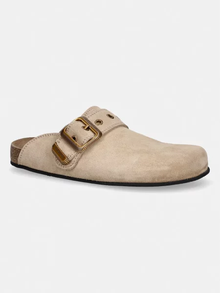 AllSaints papuci cu călcâiul deschis pentru femei din piele Staffa Mule bej