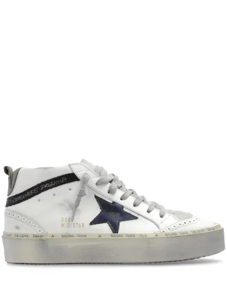 Sneakerși Golden Goose Mid Star din piele alb
