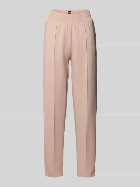 Spodnie dresowe o kroju regular fit z mieszanki bawełny model ‘SHINY B’ Boss beżowe