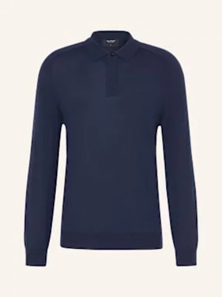 Olymp Signature Úpletová Polokošile Tailored Fit tmavě modrá