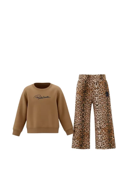 Komplet dresowy dziecięcy Roberto Cavalli brązowy