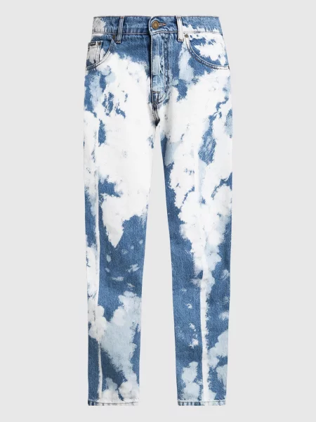 Джинсы Tom Ford с эффектом тай-дай синие