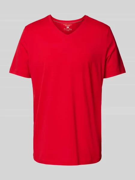 T-shirt z dekoltem w serek Christian Berg Men czerwona