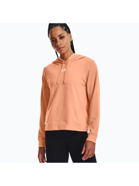 Under Armour дамски суитшърт за тренировки Rival Terry Hoodie orange оранжево