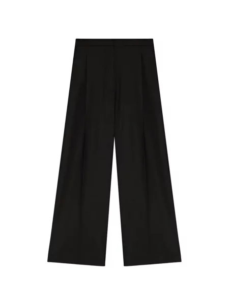 Pantaloni palazzo Lardini de flanelă negru
