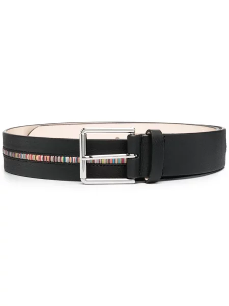Curea Paul Smith din piele cu dungi negru