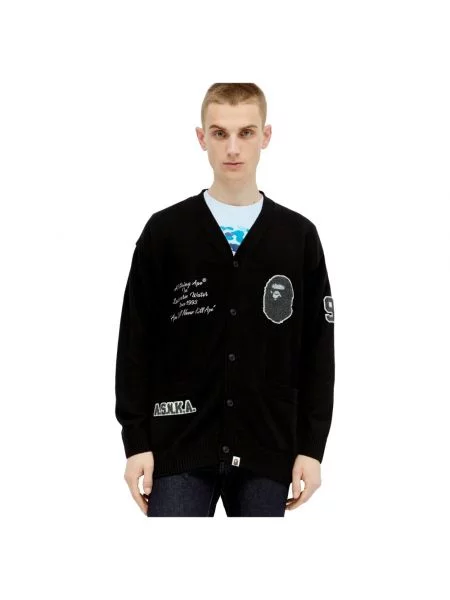 Dzianinowy kardigan A Bathing Ape® czarny