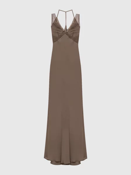 Шелковое платье Jacob Lee хаки