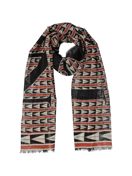 Fular Lanvin cu imprimeu geometric negru