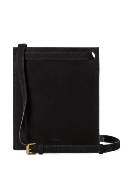 Geantă shopper Mulberry cu franjuri din piele de căprioară negru