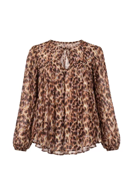 Bluza Marant Etoile s printom s leopard uzorkom smeđa