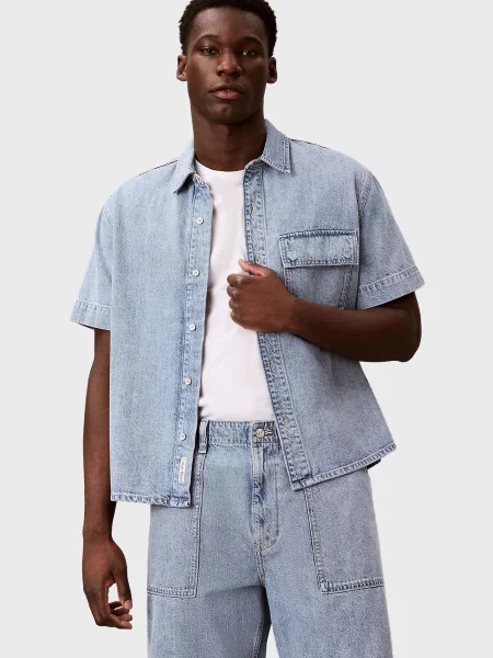 Джинсова сорочка Calvin Klein Jeans блакитна