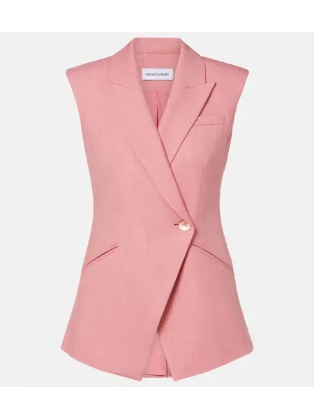 Kamizelka Veronica Beard dwurzędowa różowa
