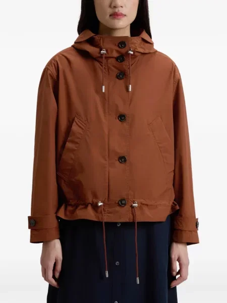 Jachetă cu glugă Woolrich cu glugă maro