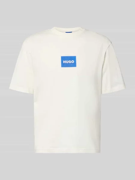 T-shirt o kroju regular fit z czystej bawełny model NAYONIX' Hugo Blue biała