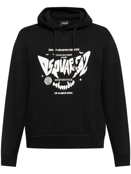 Hanorac cu glugă Dsquared2 cu imagine negru