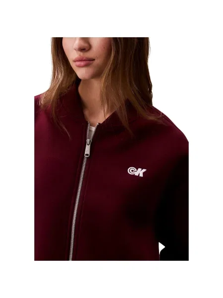 Geacă de blugi Calvin Klein Jeans roșu