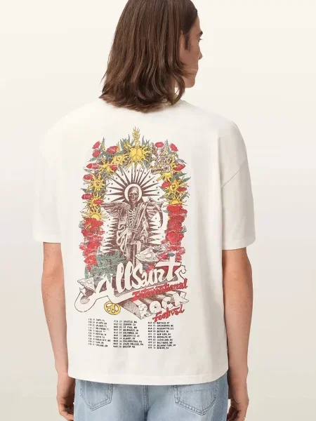 AllSaints tricou oversized pentru bărbați din ROQUE alb