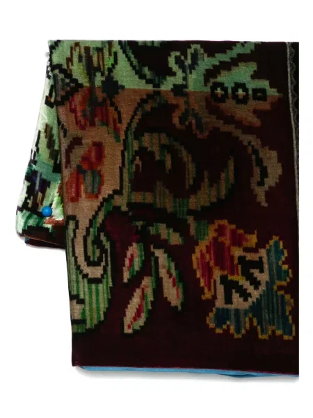 Fular Pierre-louis Mascia cu model floral maro