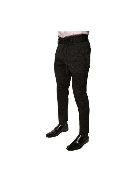 Spodnie Dolce And Gabbana w kwiatki czarne