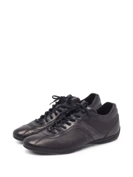 Кожени маратонки Santoni с връзки черно