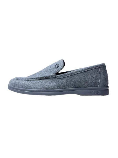 GOBI Cashmere Papuci de casă Men's Cashmere Loafers amestecat gri