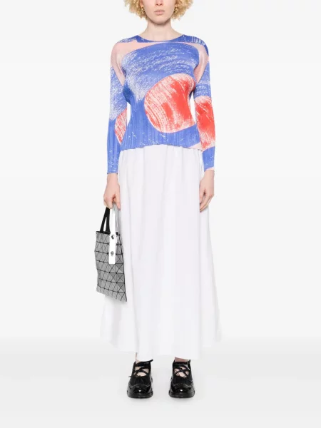 Top Pleats Please Issey Miyake plisat albastru