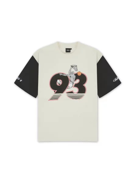 Tricou bej deschis / roșu negru