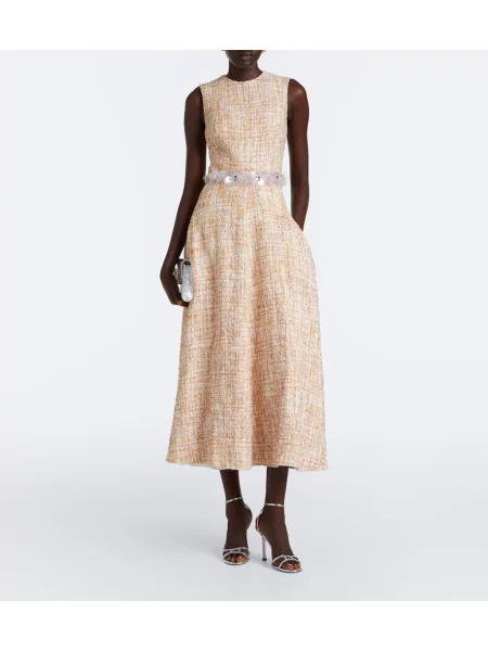 Rochie midi Safiyaa din tweed roz