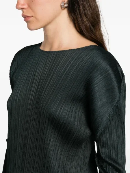 Плисирана костюм миди рокля Pleats Please Issey Miyake до коляното сиво