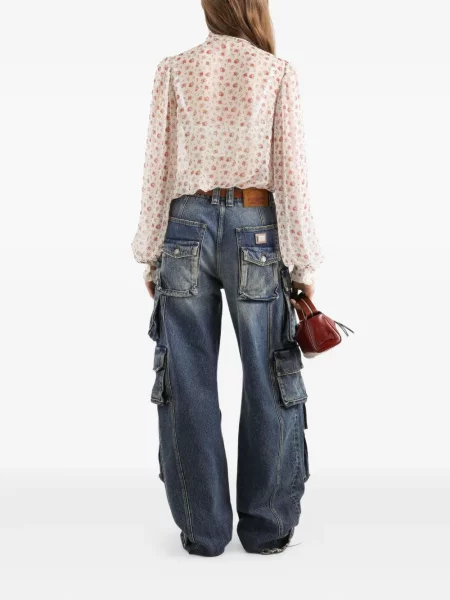 Bluză Dolce & Gabbana cu model floral cu imagine alb