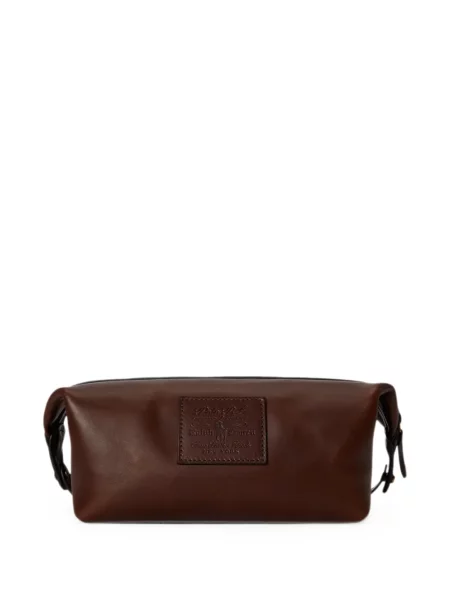 Kožna torba Polo Ralph Lauren s autogramom smeđa