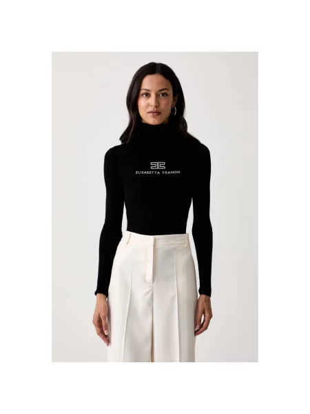 Elisabetta Franchi sweter wełniany czarny