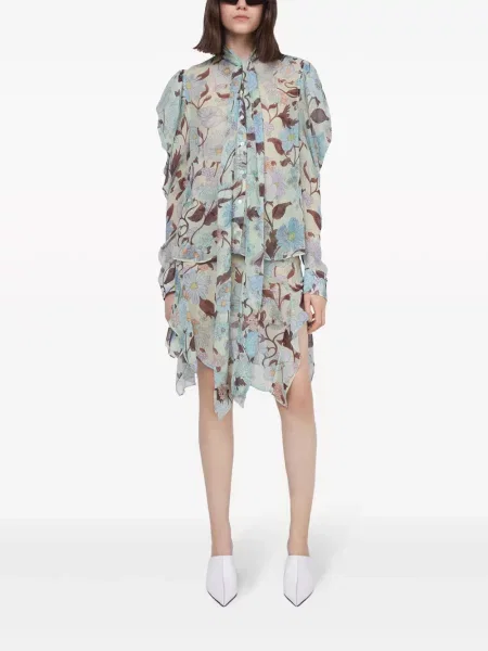 Hedvábné sukně Stella Mccartney s potiskem modré