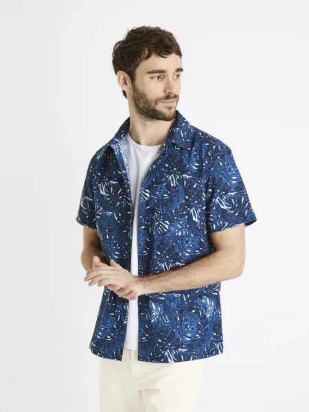 Tricou Celio cu mâneci scurte albastru