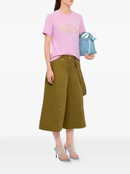 Tricou Msgm cu broderie din dantelă roz