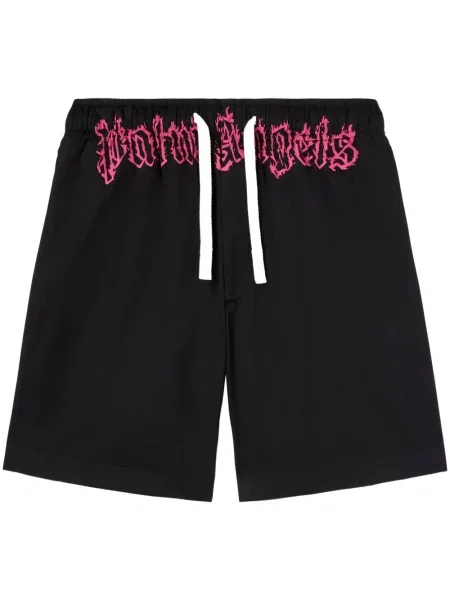 Pantaloni scurți Palm Angels cu autograf negru