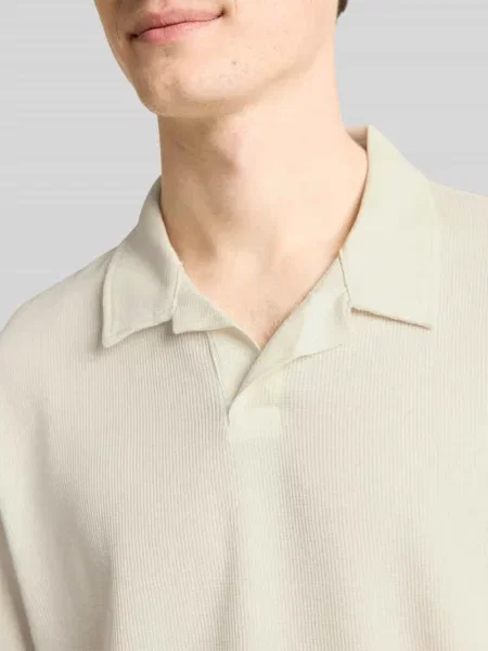 Koszulka polo o kroju relaxed fit z Mieszanka bawełny Tom Tailor Denim białe