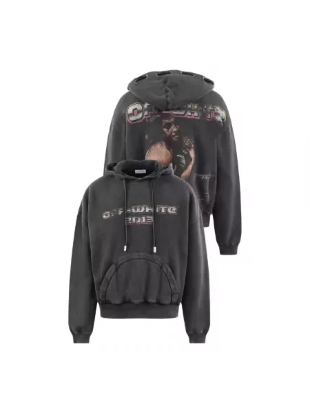 Bluza z kapturem Off-white z kapturem biała