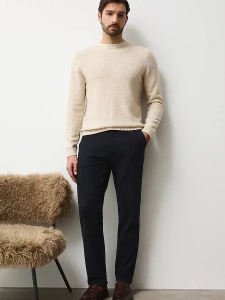 Kalhoty Medicine tmavomodrá ve střihu chinos