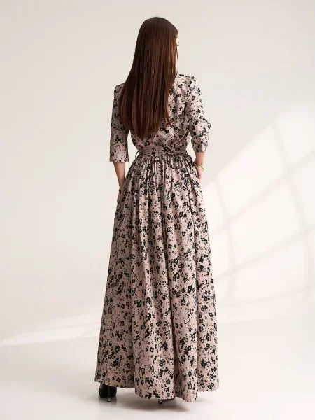 Сукня максі ISSA Plus мультиколор комбінований верх