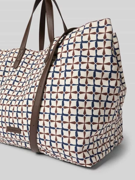 Torba shopper z naszywką z logo model ‘Finn’ Bugatti biała