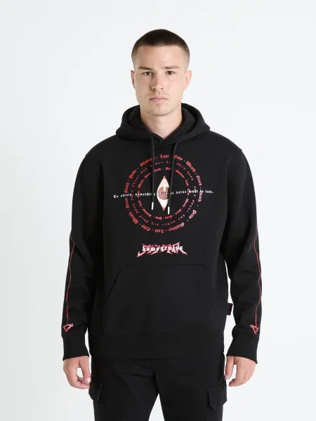 Pulover Celio cu glugă negru