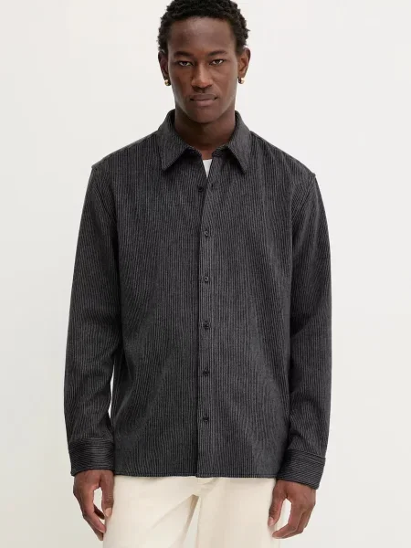 Риза Calvin Klein със свободна кройка с класическа яка тъмносиньо