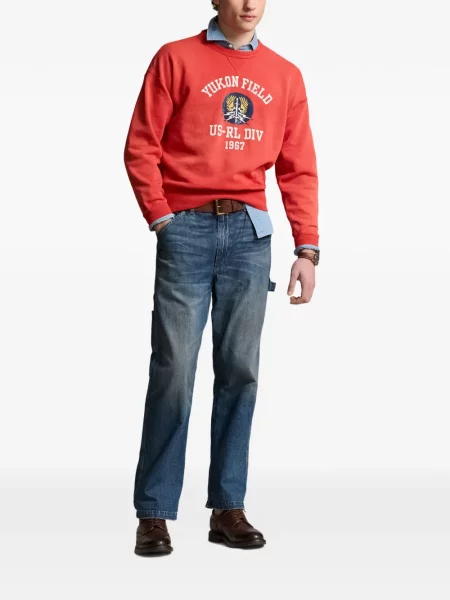 Tricou polo Polo Ralph Lauren cu autograf cu 5 buzunare în carouri gri