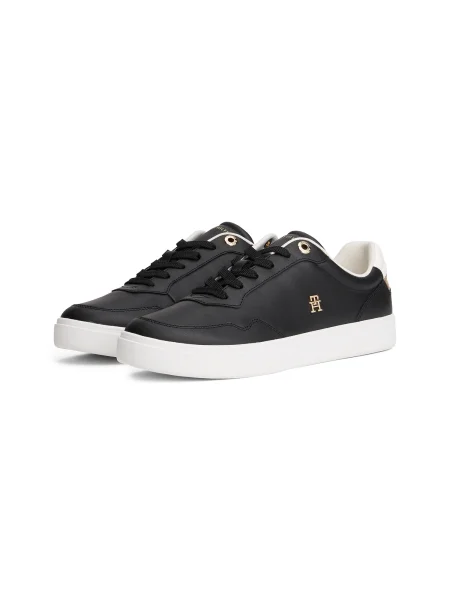 Tommy Hilfiger sneakers din piele ESSENTIAL ELEVATED COURT SNEAKER negru
