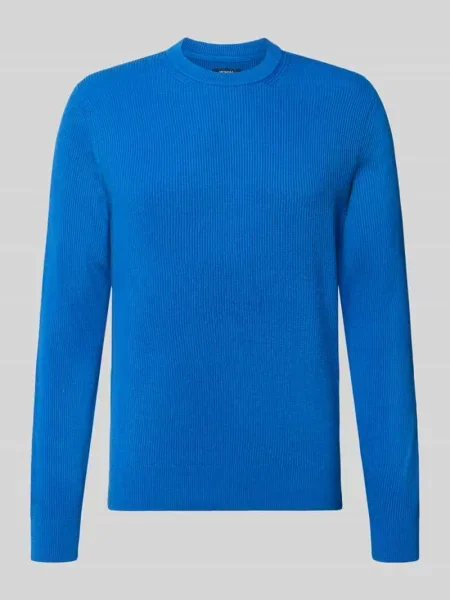 Sweter z dzianiny z mieszanka bawełny w kroju regular fit Mcneal niebieski